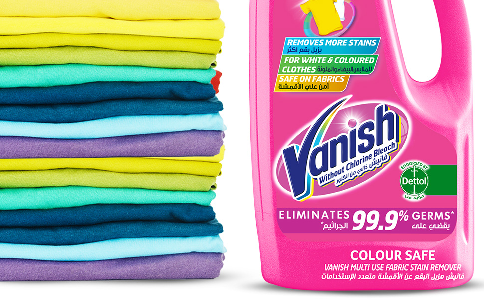 Vanish Laundry Stain Remover Liquid for White & Colored Clothes, Can be