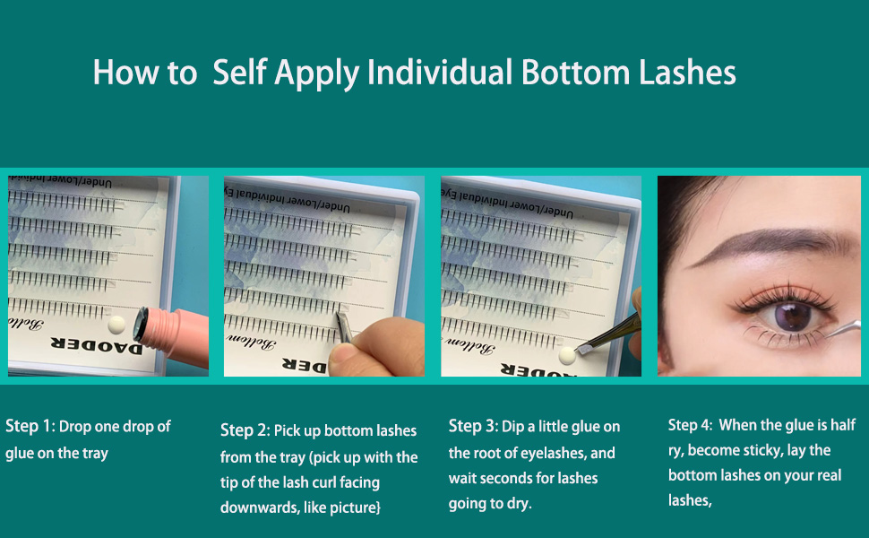 how to apply bottom lashes extension