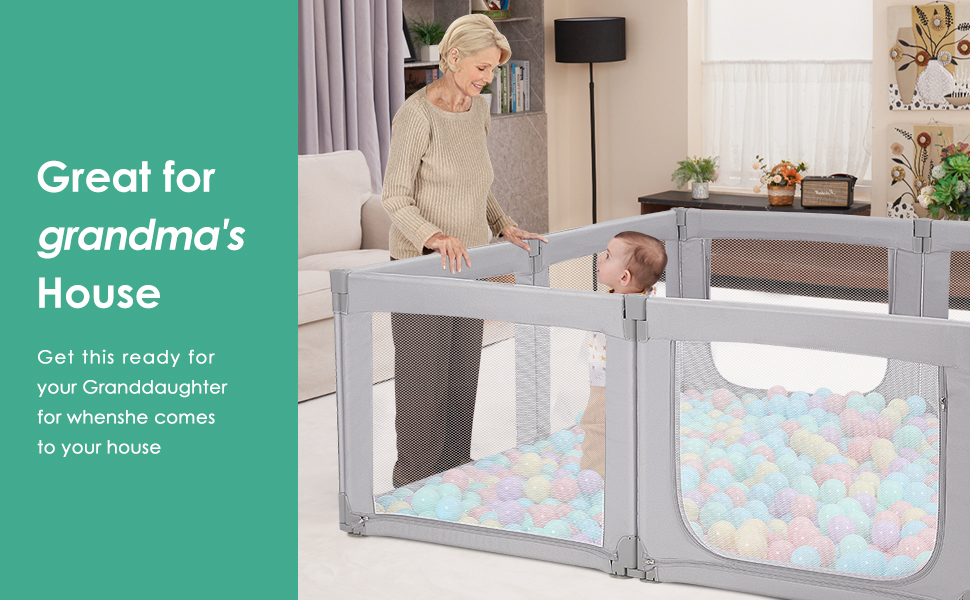 Baby Playpen, Kidirect Foldable Playpen Large Baby Playard