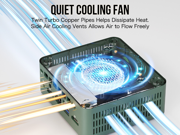 Twin turbo copper pipes helps dissipate heat.