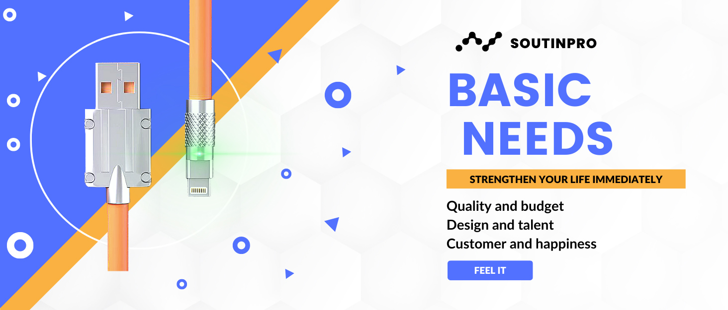 SoutinPro Thick Lightning Cable 120W Extra Thick Data Transferring and Charging