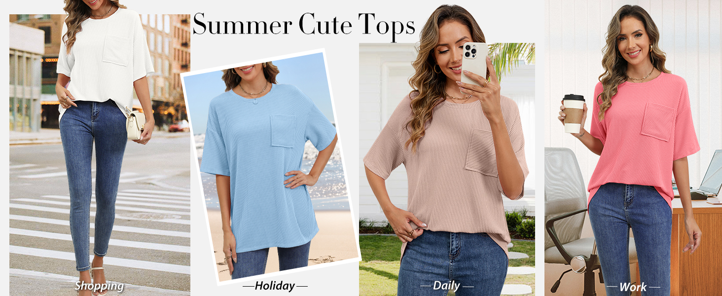 MEROKEETY Oversized Workout Shirts for Women