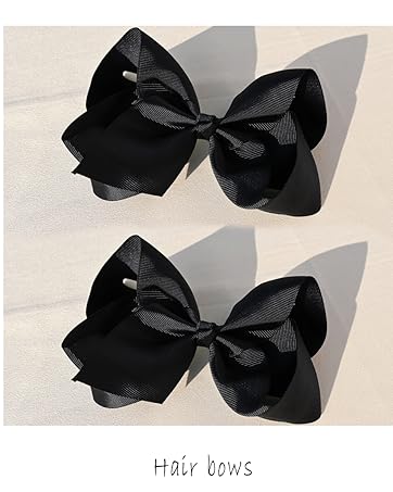 black hair bows