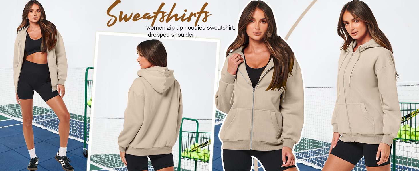 Women's Fall Clothes Zipper Tops Cute Teen Girl Sweatshirts Casual Sweaters