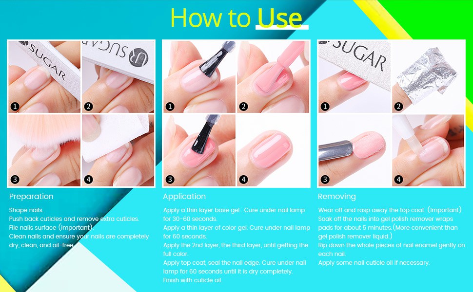 UR SUGAR Neon Luminous Gel Nail Polish Set 6 Colors 7.5ml