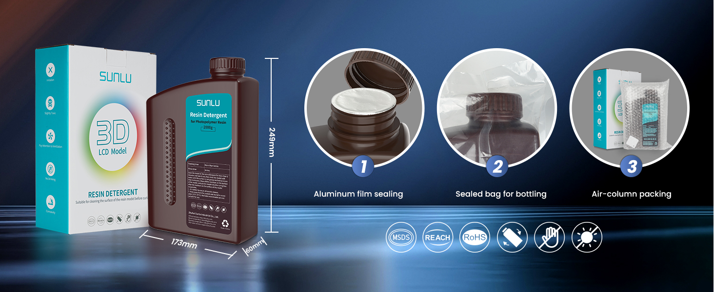 SUNLU 3D Printer Resin Detergent, Gentle on Hands 3D Resin