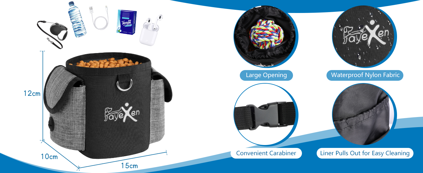 Muestra de productos con una bolsa térmica aislante negra con múltiples vistas que muestran compartimentos de almacenamiento e íconos técnicos.