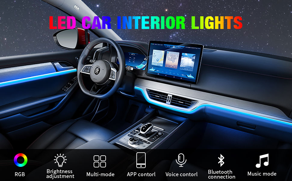 LED Strip Lights for Car, 2 in 1 RGB Car Interior Lights