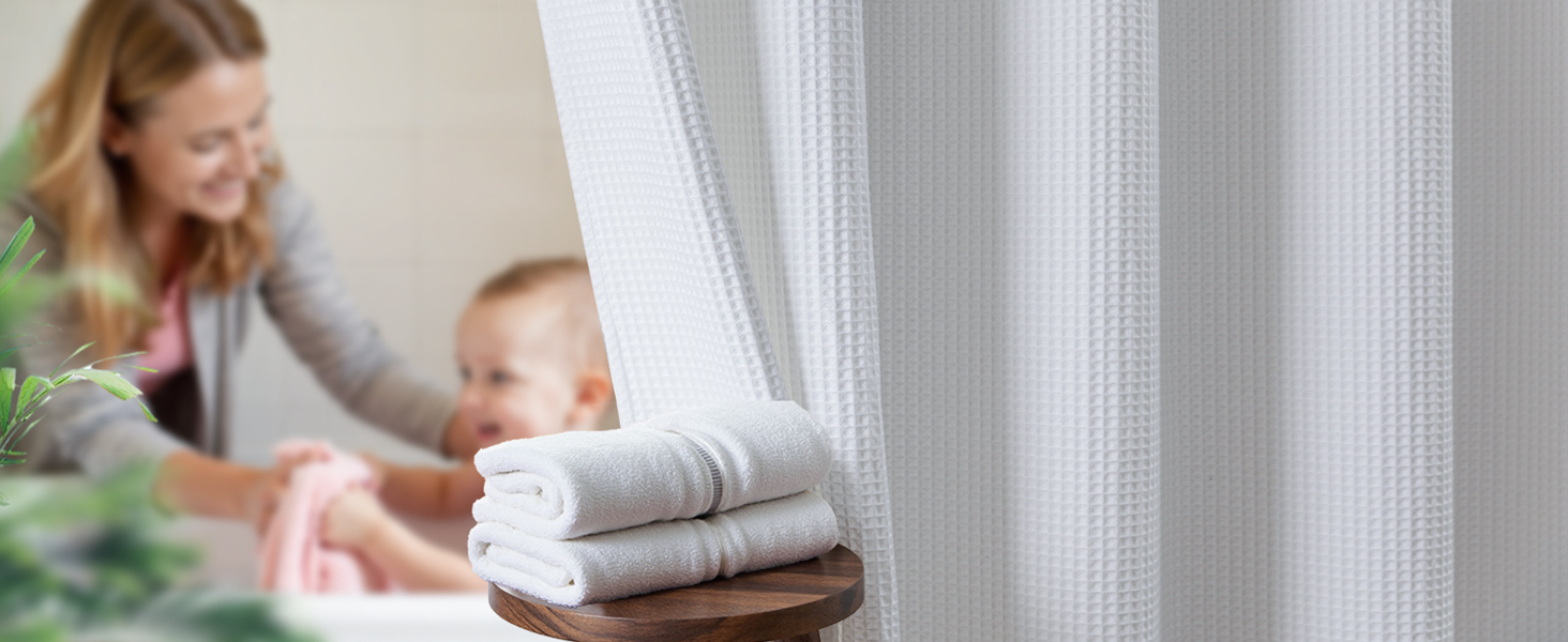 no hook shower curtain and liner set