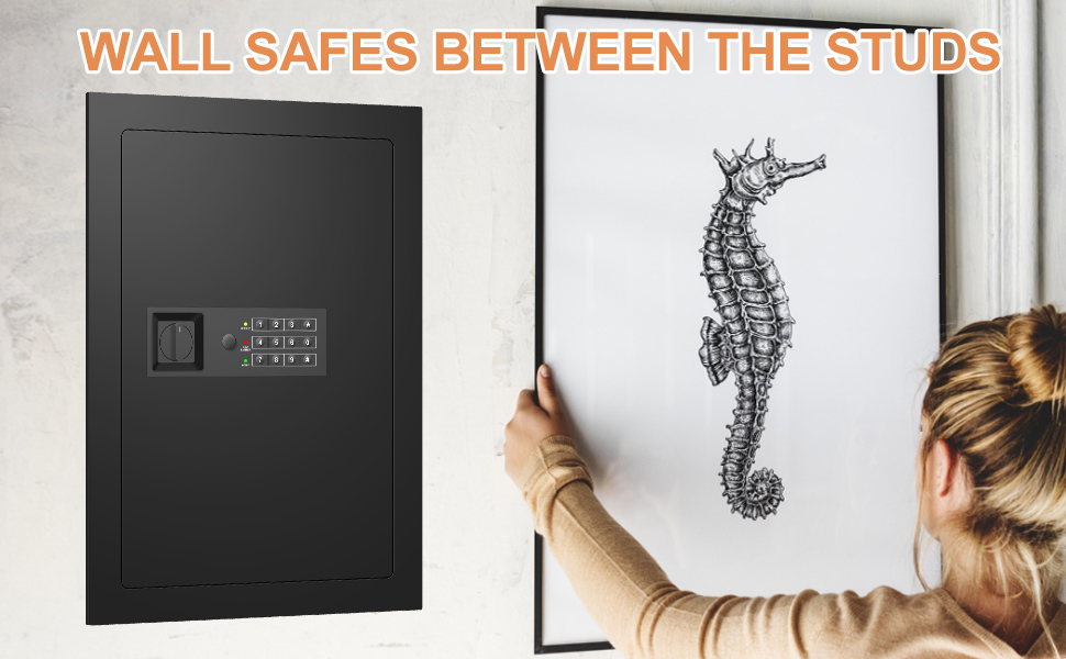 Wall Safes Between the Studs Fireproof 16" Centers with Digital Keypad