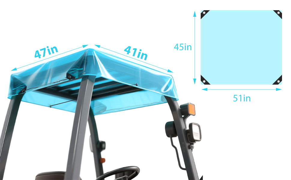 Blue Tinted Clear Forklift Cover