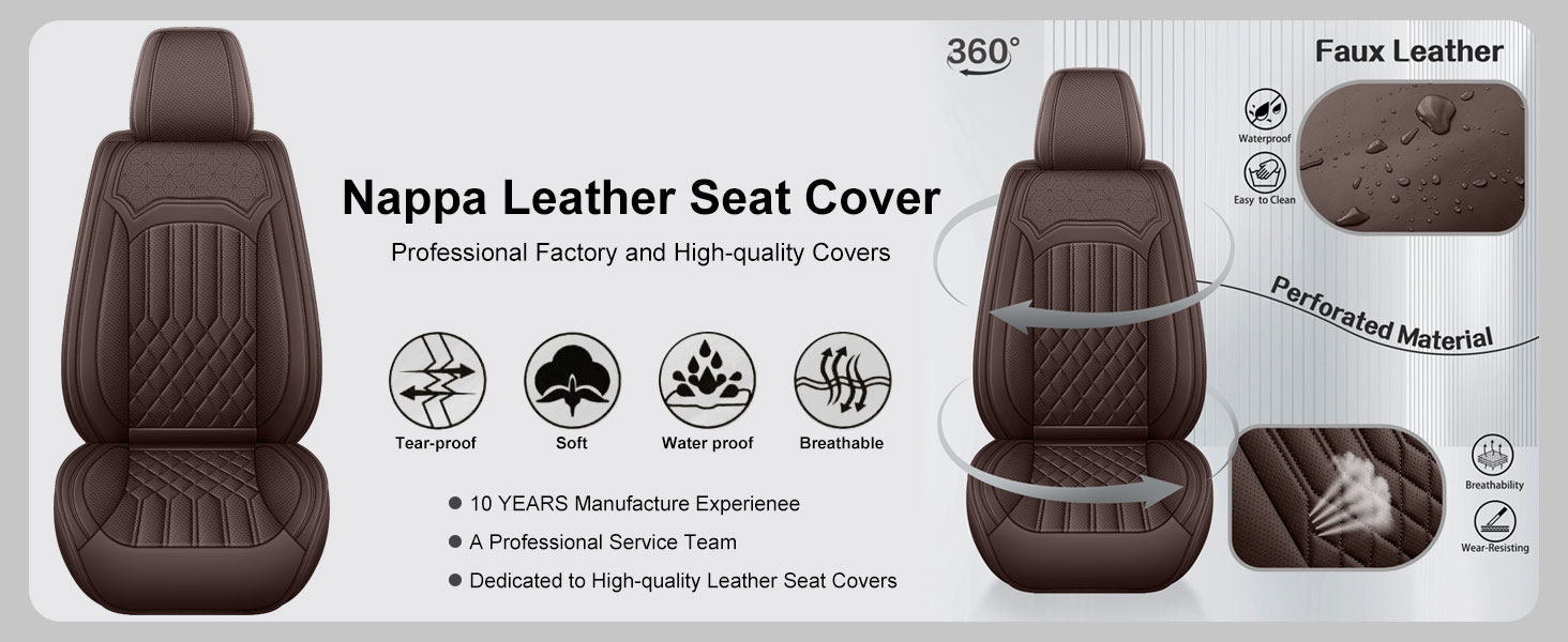 WQCXYHW 5 Seats Leather Car Seat Covers for Ford Fusion