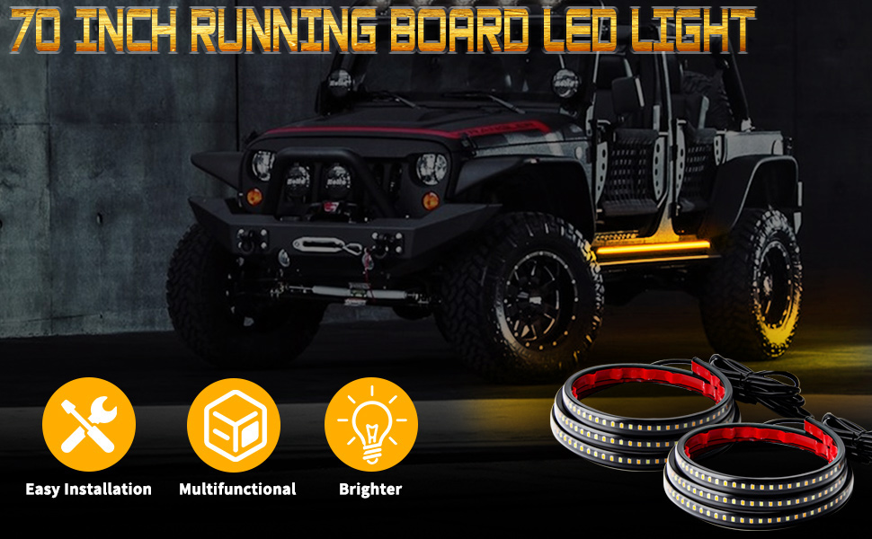 I LITTON 2 Pcs 70 Inch LED Running Board Light LED Side
