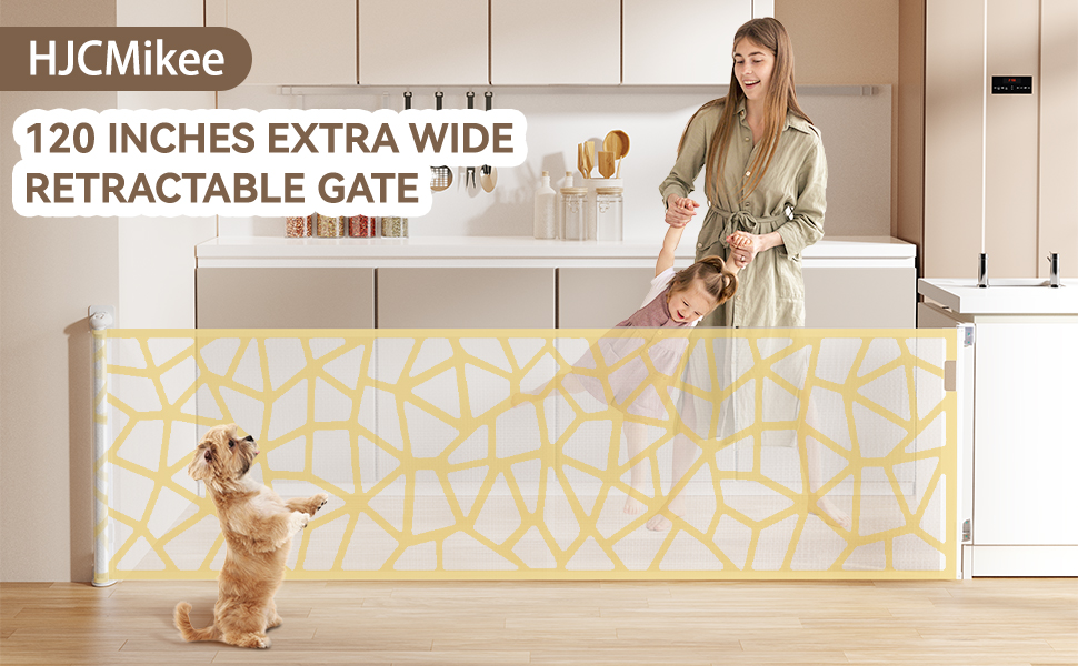 Retractable Baby Gates Extra Wide for Large Opening Indoor Outdoor