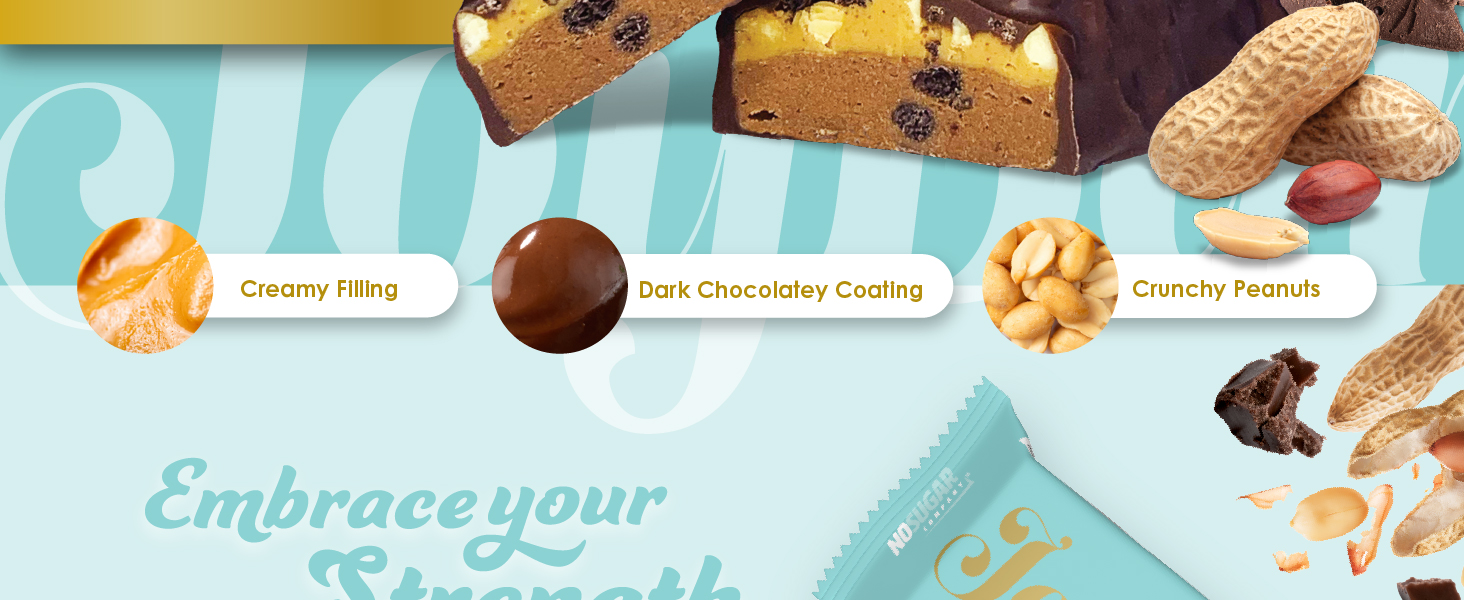 Creamy filling, crunchy peanuts and whey crisps. Deliciously decadent. 