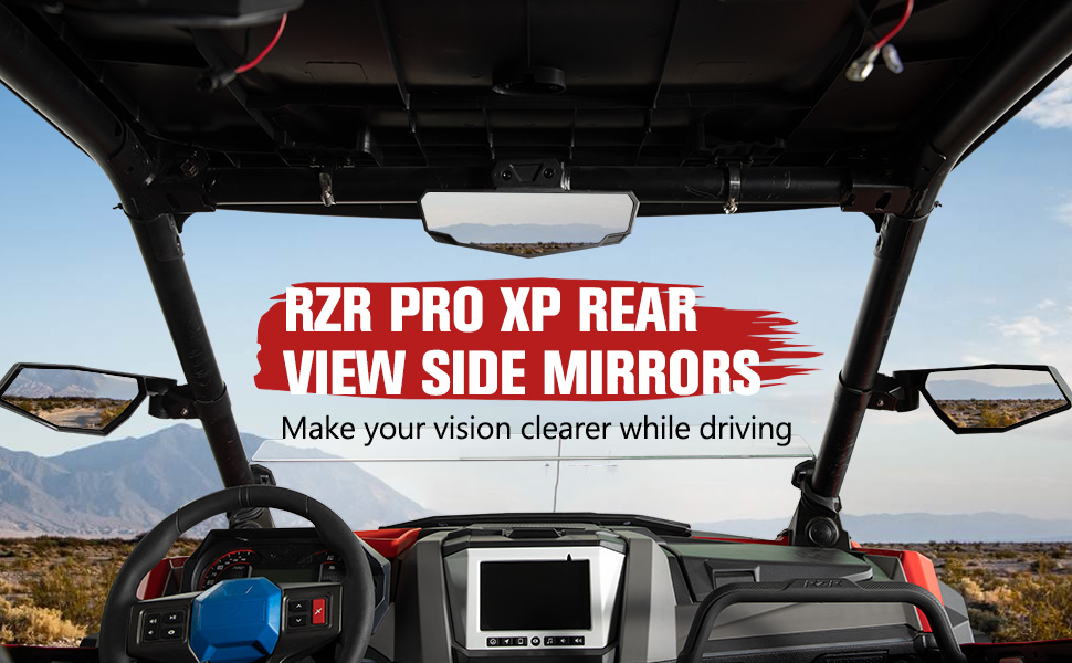 A & UTV PRO RZR PRO XP Rear View Mirror & Side Mirrors Kit