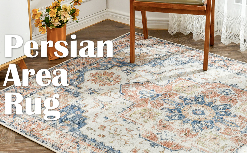 COLLACT Area Rug 5x7 Persian Rug Vintage Rug Indoor Floor