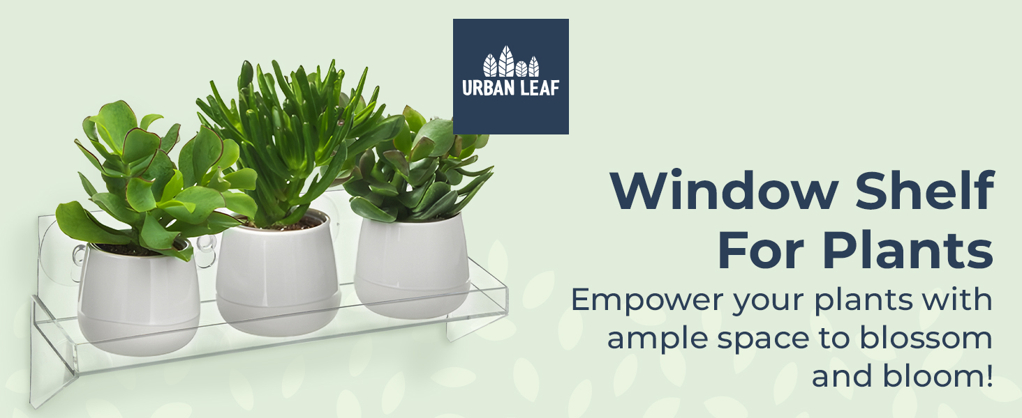 Urban Leaf Window Shelf for Plants, Window Planter Suction Cup Shelf