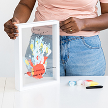 family handprint frame, family print, diy paint kit for family, home decor frame
