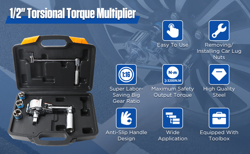 Torque Wrench Lug Nut Remover 116 Torque Multiplier 3200N.M Labor Saving Torque Wrench 1/2