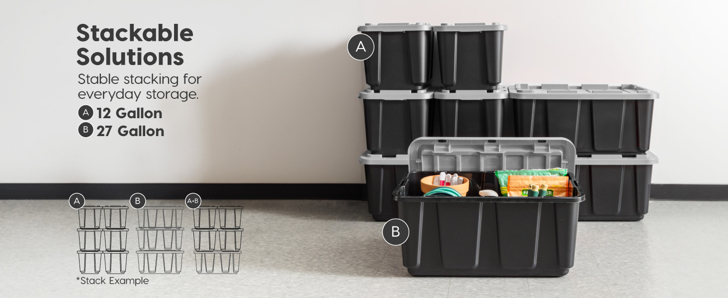 Stackable design for everyday storage.