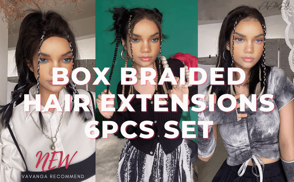 12inch Box Braid Hair Extensions 6Pcs Set