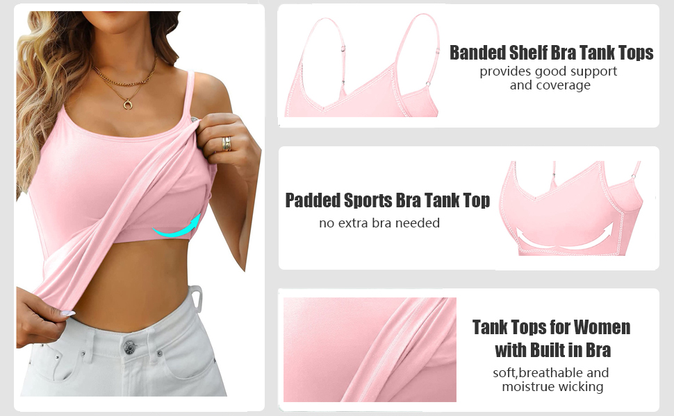 tanks with built in bra support