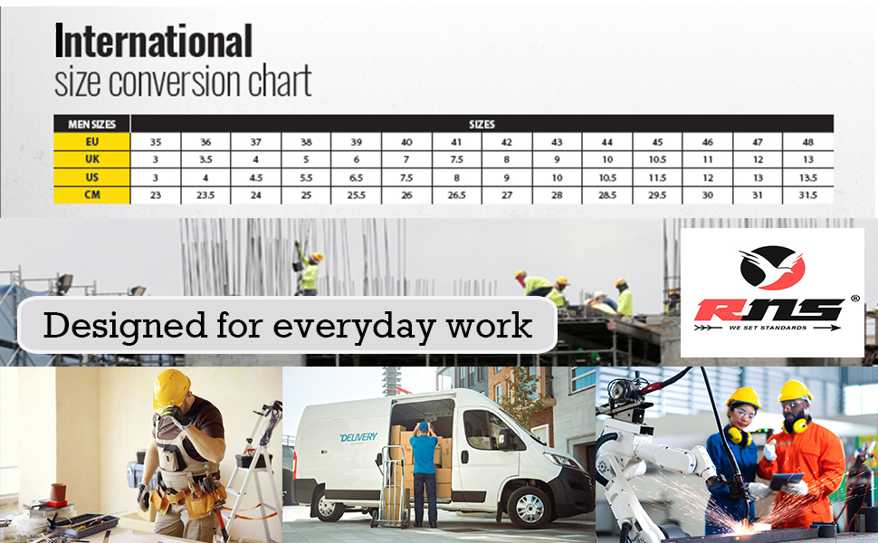 RNS Williams Mens Safety Steel Toe Cap Mid Sole Plate Genuine Leather High Ankle Safety Boots 7 Williams M3