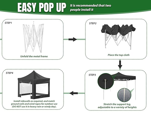 38BEE TEN（38BEE TENt o TEN ver） Teabelle 10x10ft Pop Up Instant Canopy Tent, Outdoor PVC