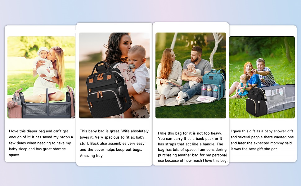 diaper bag with changing station