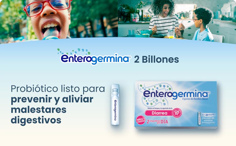 Probiótico Enterogermina. Previene y alivia malestares digestivos