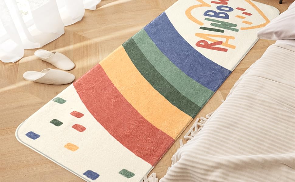 rainbow bedside carpet runners