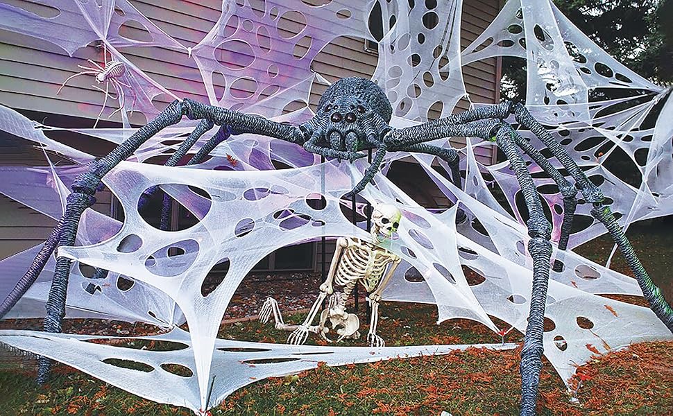halloween spider web decorations outdoor