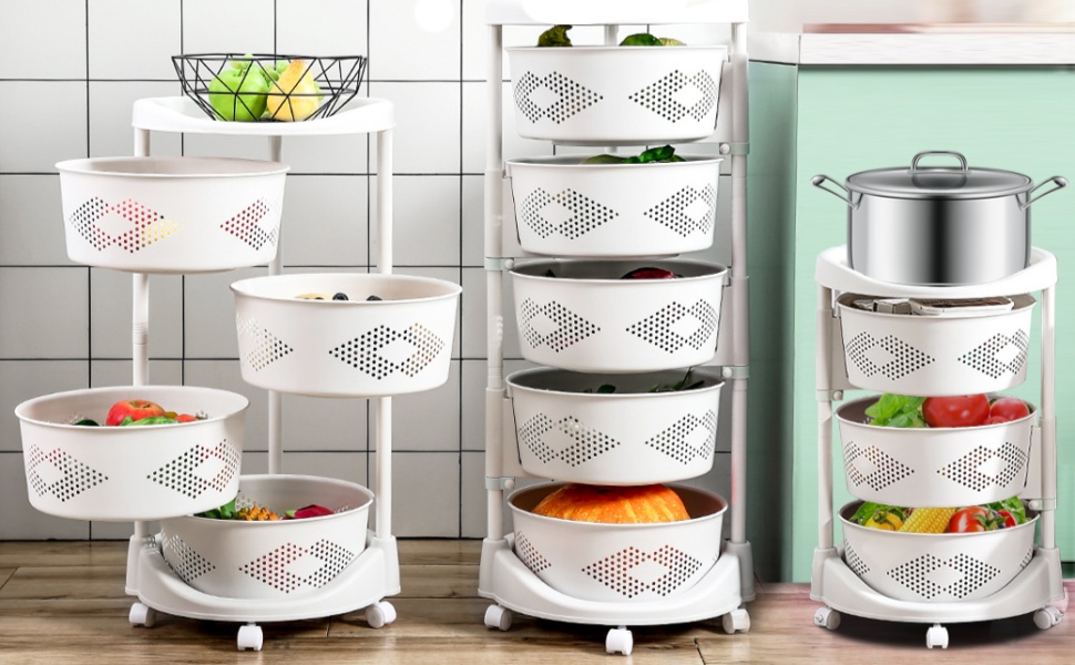 kitchen storage rack with wheels