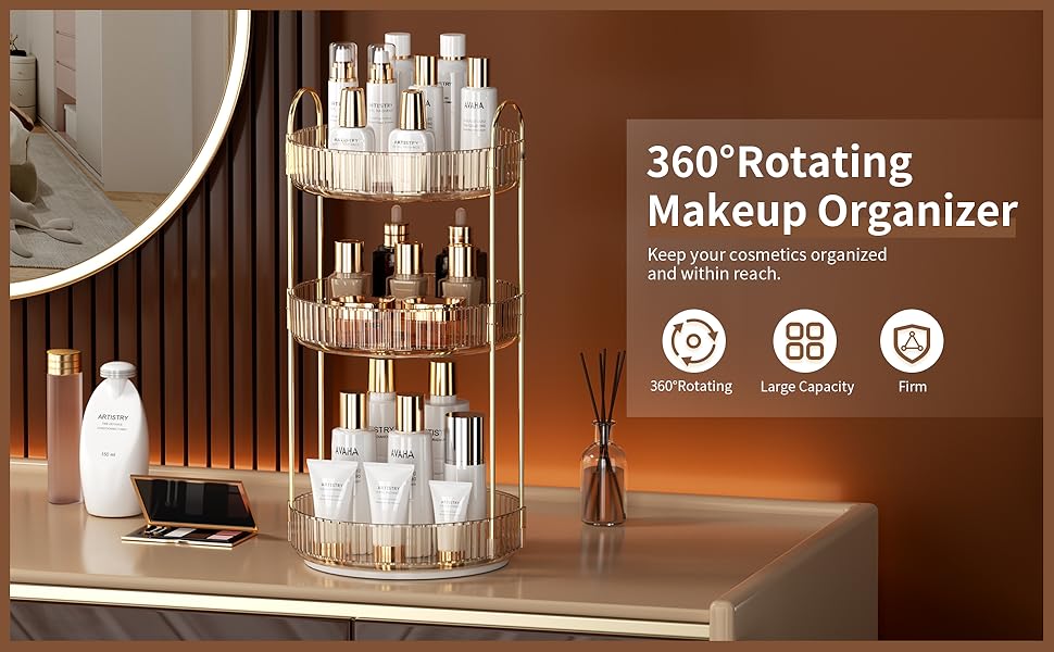 YCIA&DONE 360 Rotating Makeup Organizer and Storage for