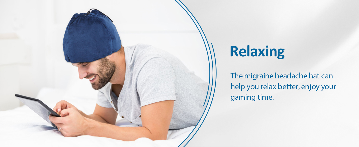 Hilph Chemo Ice Cap Migraine Ice Pack Head Wrap for Headache, Headache