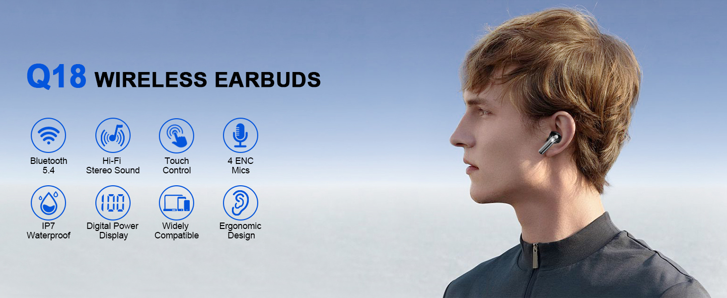 wireless earbuds bluetooth headphones ear buds in ear earphones waterproof earbuds sport earbuds