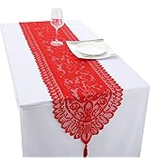 rockcloud Lace Table Cloth Runner for Wedding Banquet Decorations, Christmas Party Table Decor, R...