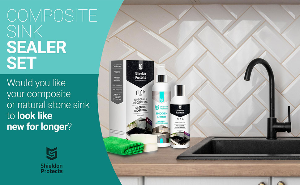 Composite Sink Sealer Set by Shieldon Protects for Granite, Quartz