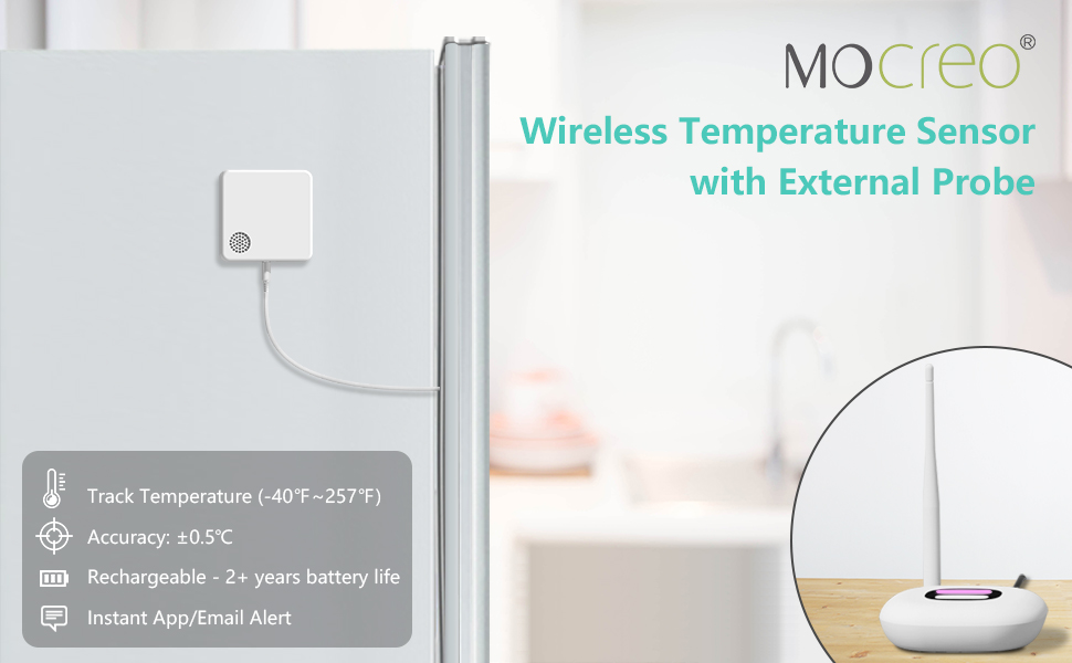 MOCREO ST4 WiFi Thermometer Freezer Alarm, Email Alert, App