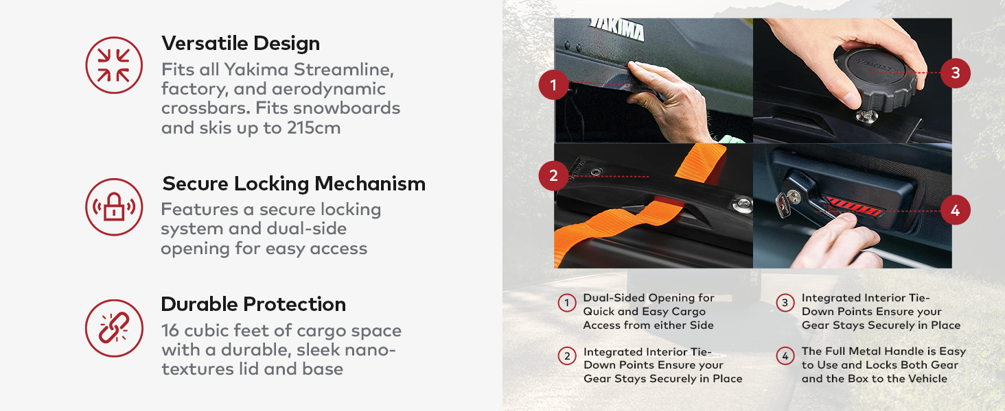 Yakima SkyBox NX XXL 22 Cubic Foot Vehicle Cargo Box for StreamLine Crossbars