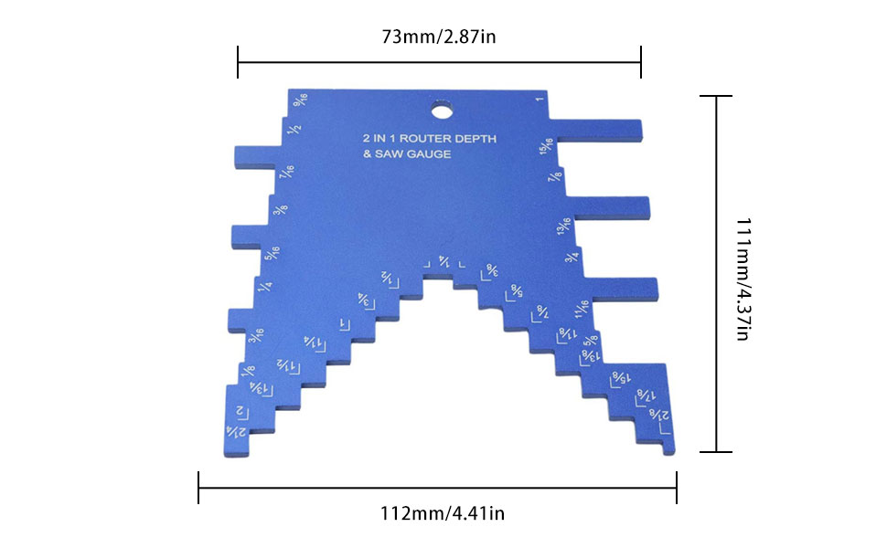 SHDY 2 In 1 Step Depth Gauge For Router And Table Saw,Aluminum Step