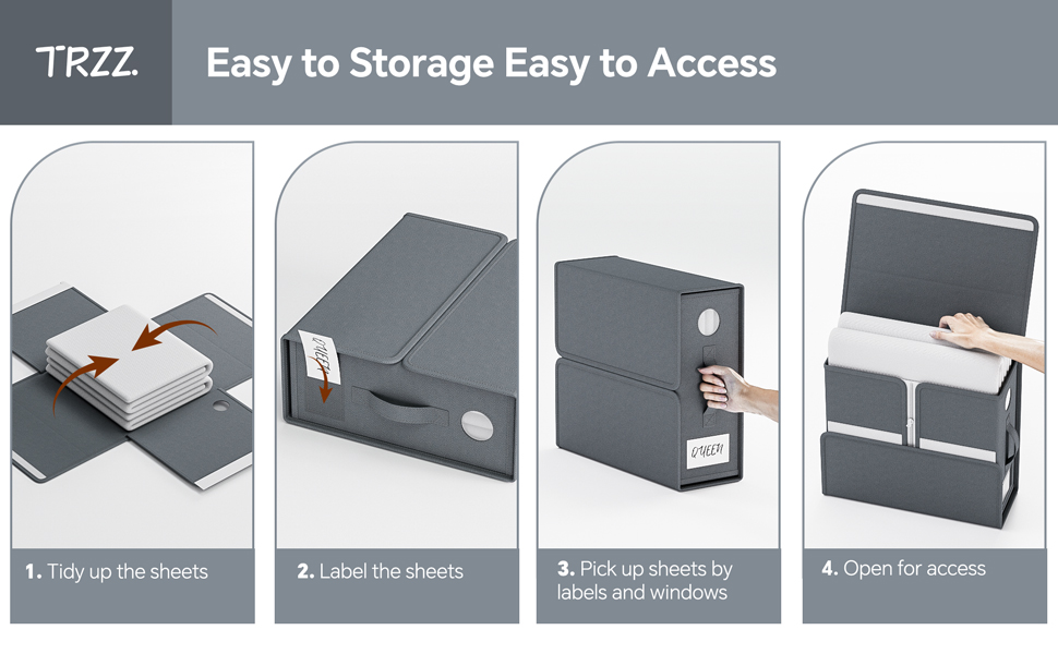TRZZ Sheet Organizer Storage, Bed Sheet Organizer