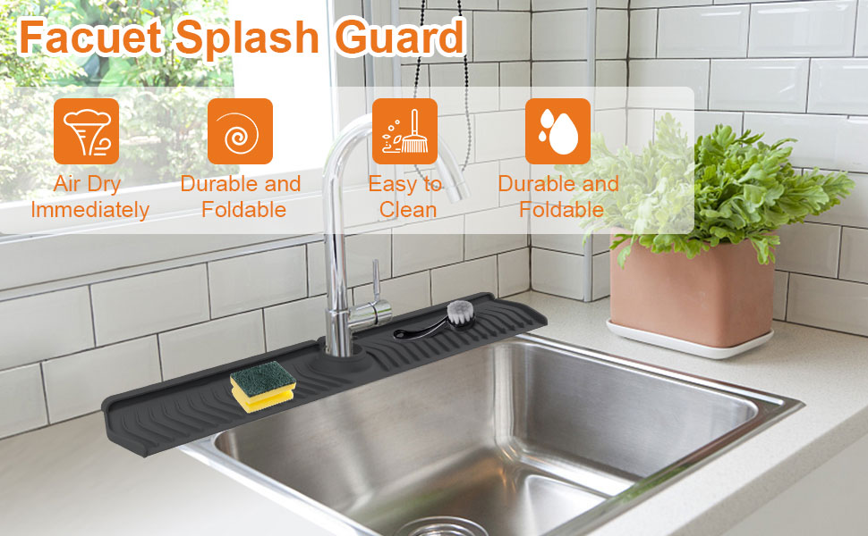 30 inch Kitchen Splash Guard for Sink, Silicone Kitchen