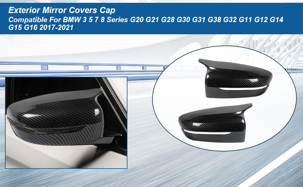 DSISIMO Car Side Rearview Mirror Cover Rear View Mirror Cover Door Wing Mirror