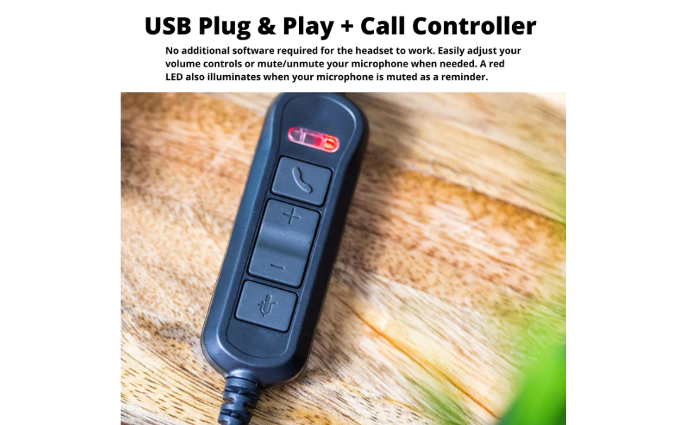 Discover D712U Corded USB Softphone Headset for