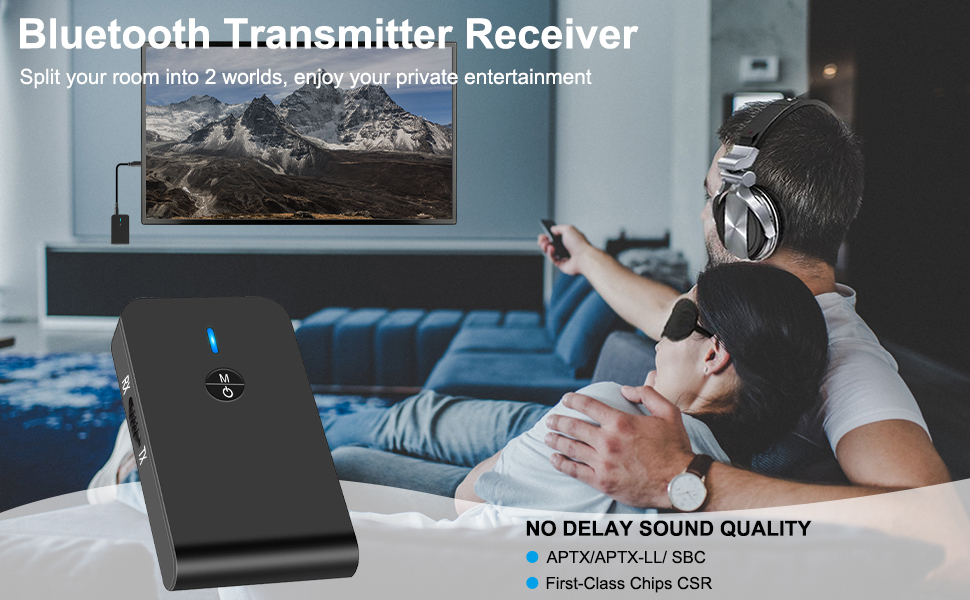 Bluetooth 5.0 Transmitter Receiver for TV to Bluetooth Headphones