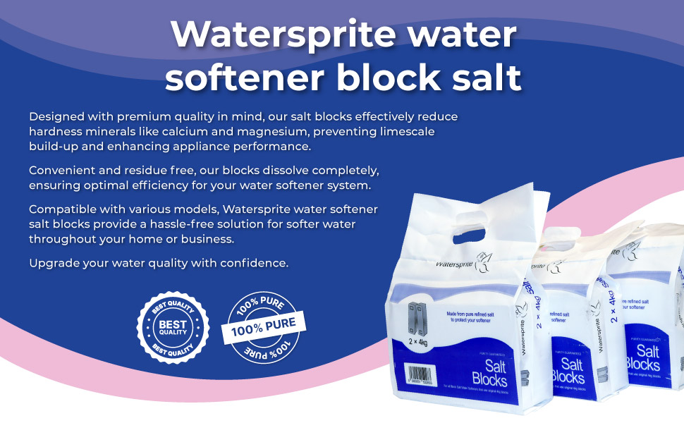 3 Bags of Watersprite/Safia Water Softener Block Salt 8kg (2 x 4kg