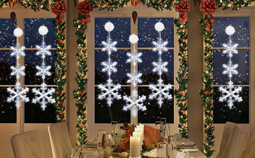 [Timer] Christmas Window Decorations 3 Pack Snowflake
