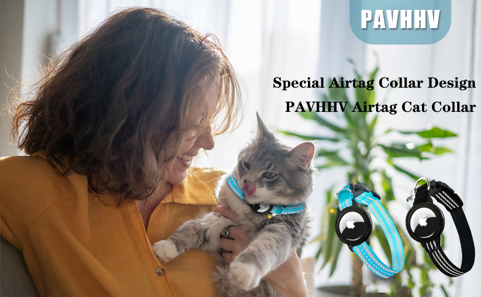 AirTag Cat Collar with Waterproof Cover, Lioenyong Integrated AirTag